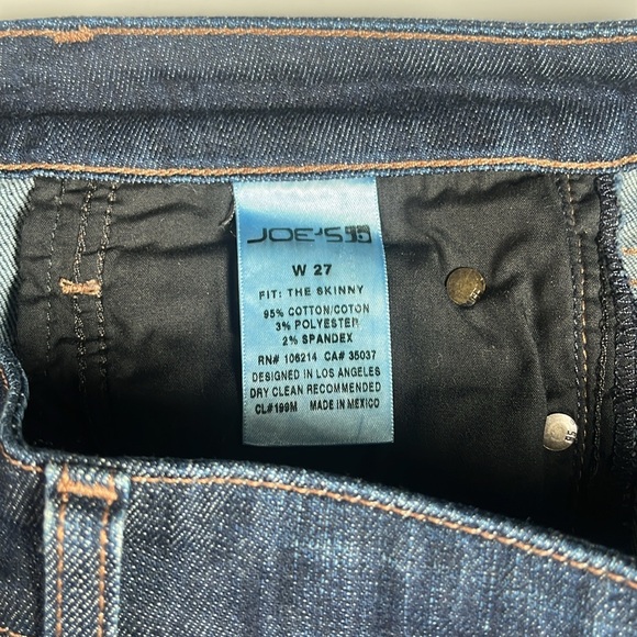 Joe’s Blue Jeans The Skinny Medium Wash Denim Cotton Stretch Pants Mid-Rise 27 - Picture 9 of 9
